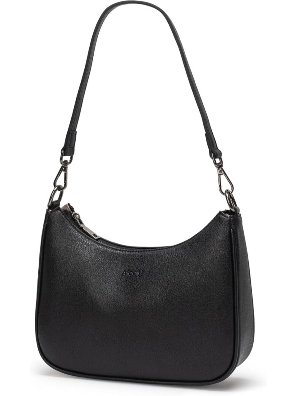 Textured Vegan Leather Hobo Shoulder Bag for Women - Crossbody Handbag with